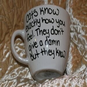 Charming White Cat Quote Mug